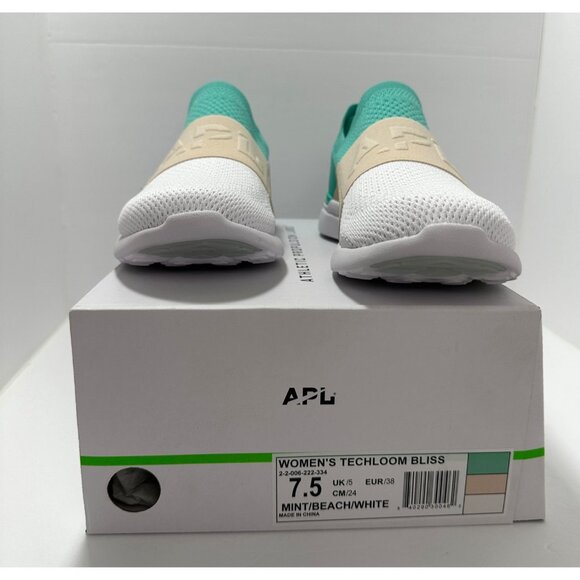 APL Womens Techloom Bliss Slip-On Sneakers 7.5 Mint/White Knit Luxe Sneakers NIB - Picture 6 of 10